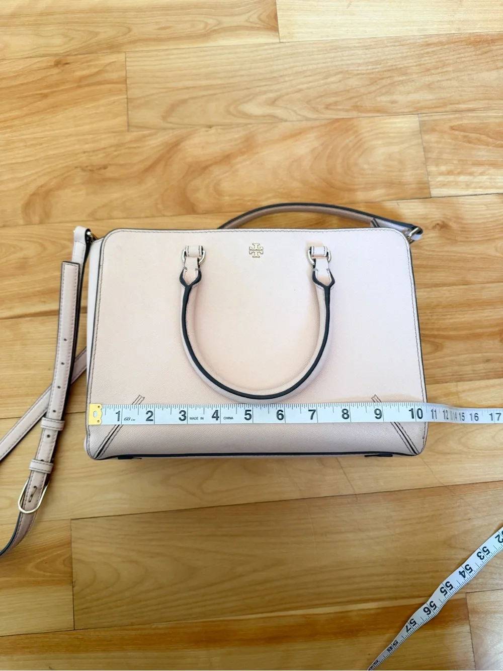 Tory Burch Blush Pink Robinson Satchel with Gold Hardware